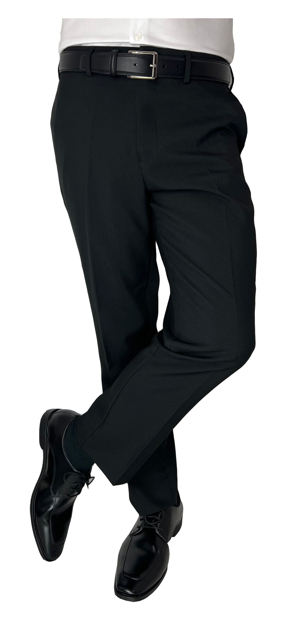 Sir Gregory Men's Fitted Flat Front Dress Pants with Expandable Waistband