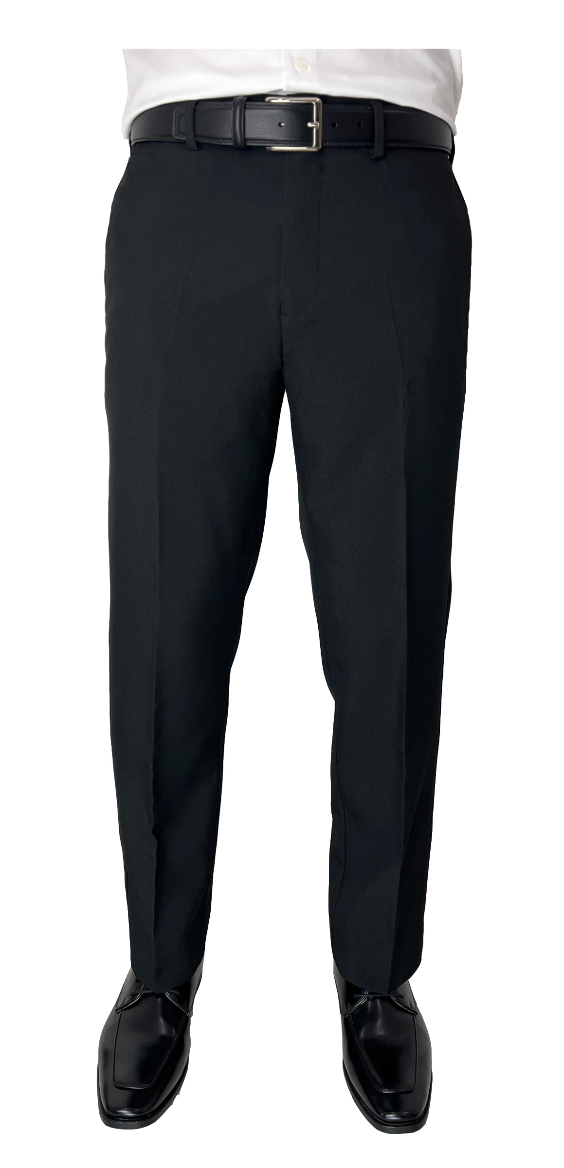 Sir Gregory Men's Fitted Flat Front Dress Pants with Expandable Waistband