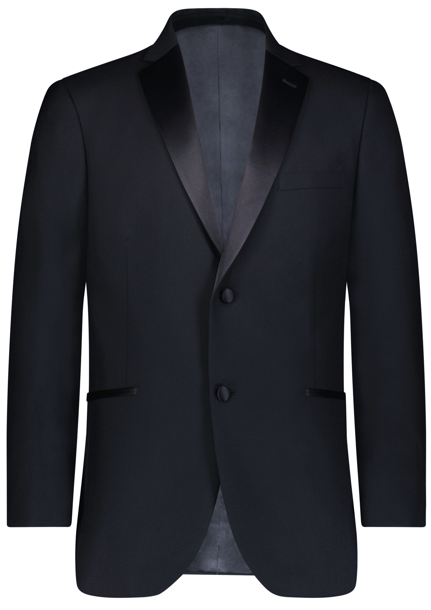 Sir Gregory's Fitted Wool Tuxedo Jacket (Separates) Two-Button Tux Blazer with Satin Notch Lapel