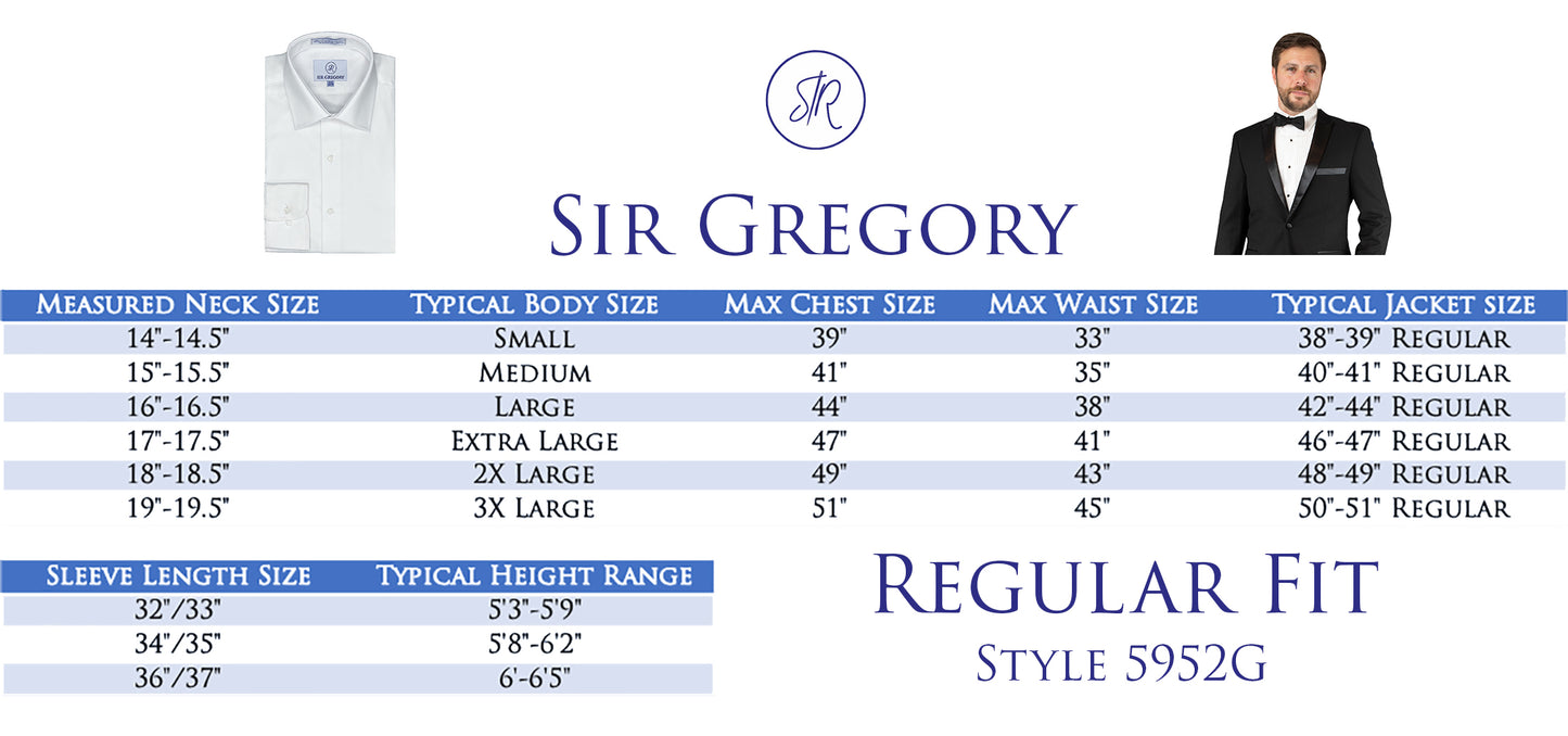 Sir Gregory Men's Regular Fit Solid Twill Dress Shirt