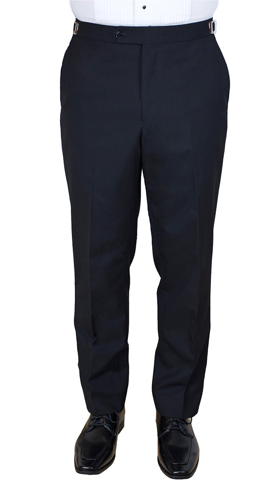 Sir Gregory Men's Fitted Flat Front Tuxedo Pants Formal Satin Stripe Trousers with Adjustable Waistband