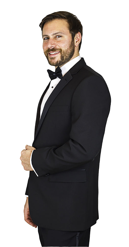 Sir Gregory Men's Fitted Tuxedo Jacket One-Button Tux Blazer with Satin Notch Lapel