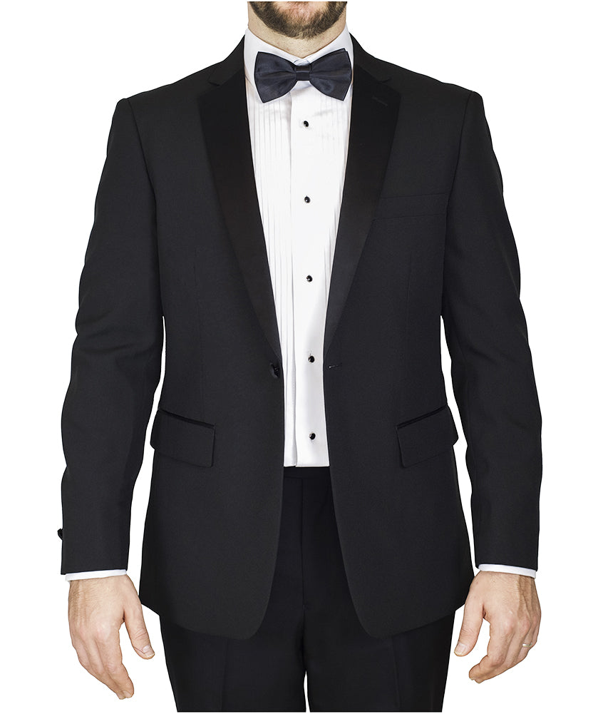 Sir Gregory Men's Fitted Tuxedo Jacket One-Button Tux Blazer with Satin Notch Lapel