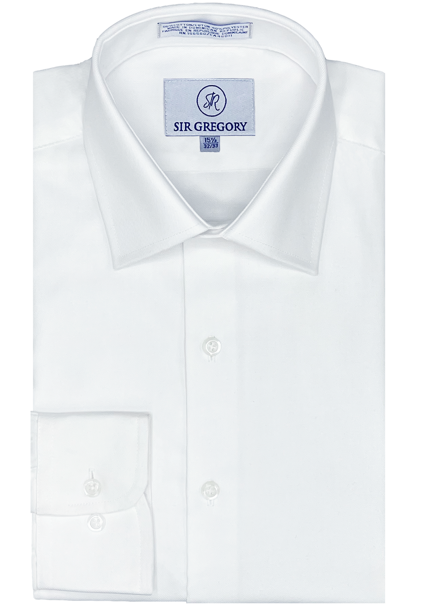 Sir Gregory Men's Regular Fit Solid Twill Tuxedo Dress Shirt