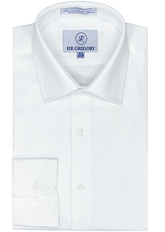 Sir Gregory Men's Regular Fit Solid Twill Tuxedo Dress Shirt
