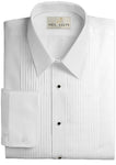 Neil Allyn Slim Fit Laydown Collar Tuxedo Shirt in a Polycotton Blend with 1/4" Pleats and Barrel Cuffs