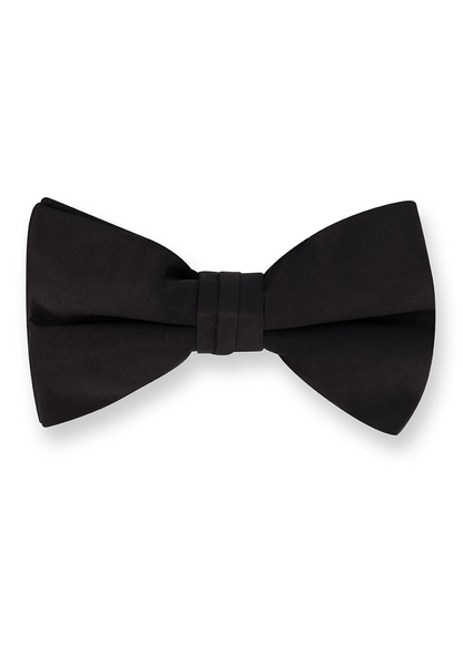 A black bow tie on a white background
