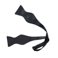 Sir Gregory 100% Silk Untied Satin Tie-to-Tie Bow Tie in Solid Black