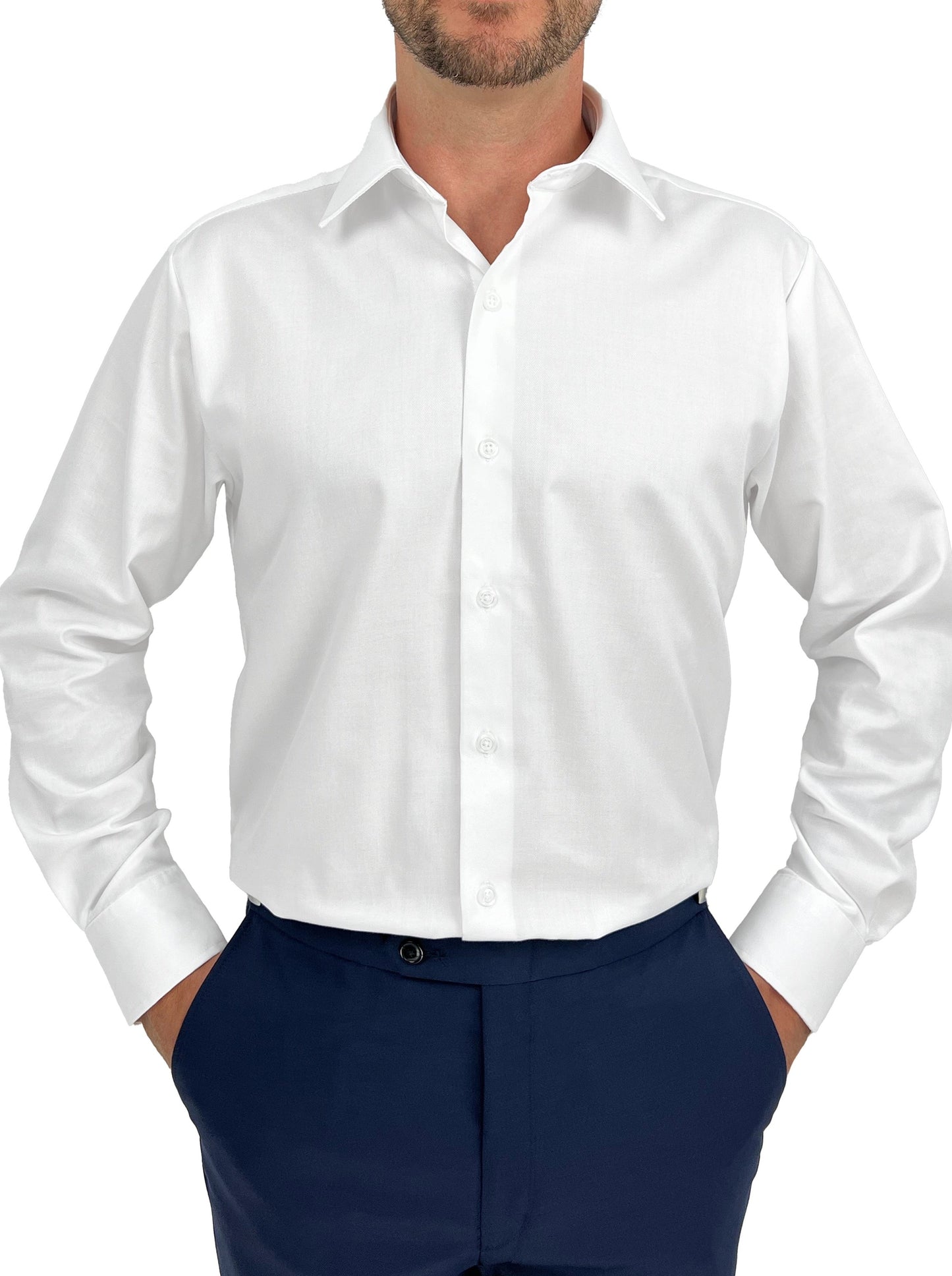 Sir Gregory Men's Regular Fit Solid Twill Tuxedo Dress Shirt
