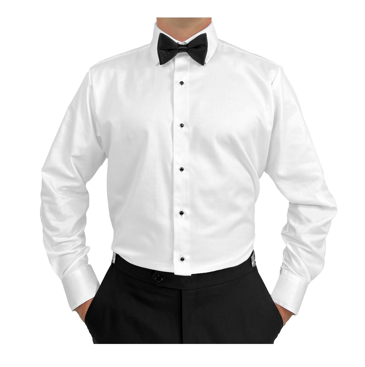 Sir Gregory Men's Regular Fit Solid Twill Tuxedo Dress Shirt