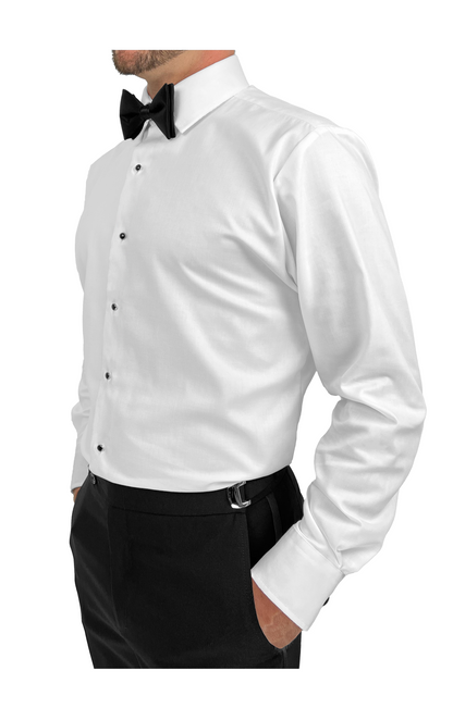 Sir Gregory Men's Regular Fit Solid Twill Tuxedo Dress Shirt