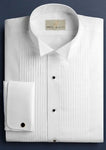 Neil Allyn 1/4" Pleat Formal Shirt with Fixed Wing Collar and French Cuffs in all Cotton