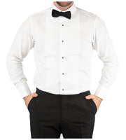 Sir Gregory Men's Regular Fit Tuxedo Shirt 100% Cotton Laydown Collar French Cuff 1/4 Inch Pleat