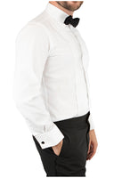 Sir Gregory Men's Regular Fit Tuxedo Shirt 100% Cotton Laydown Collar French Cuff 1/4 Inch Pleat