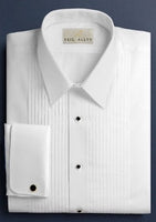 Neil Allyn 1/4" Pleat Formal Shirt with Fixed Laydown Collar and French Cuffs in all Cotton