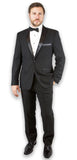 Sir Gregory Men's Fitted Flat Front Tuxedo Pants Formal Satin Stripe Trousers with Expandable Waistband
