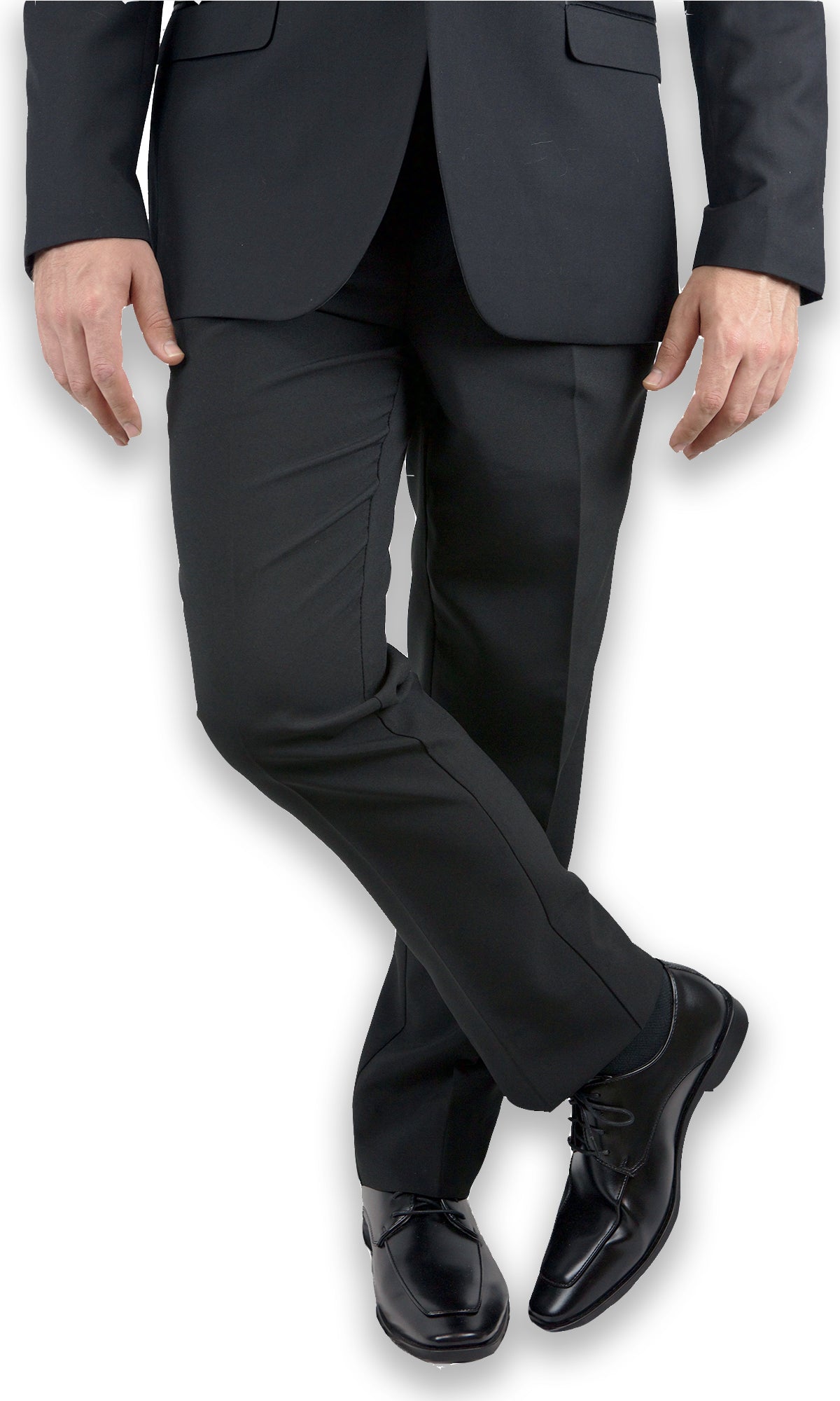 Sir Gregory Men's Fitted Flat Front Tuxedo Pants Formal Satin Stripe Trousers with Expandable Waistband